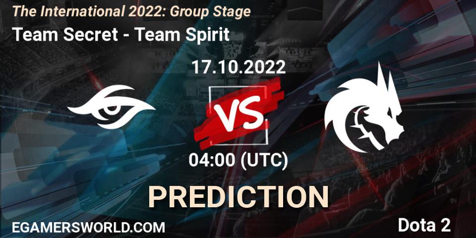 Team Secret - Team Spirit: прогноз. 17.10.2022 at 03:58, Dota 2, The International 2022: Group Stage