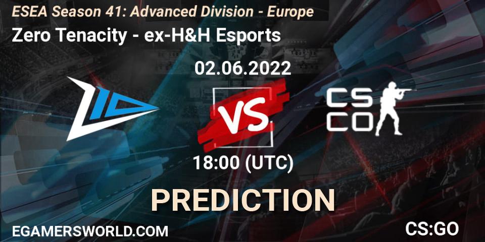 Zero Tenacity - ex-H&H Esports: прогноз. 02.06.2022 at 18:00, Counter-Strike (CS2), ESEA Season 41: Advanced Division - Europe