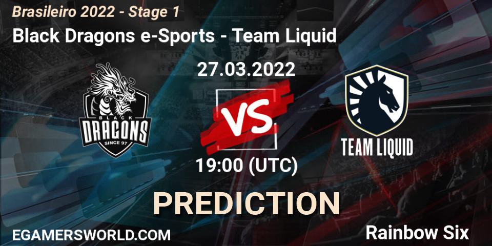 Black Dragons e-Sports - Team Liquid: прогноз. 27.03.22, Rainbow Six, Brasileirão 2022 - Stage 1