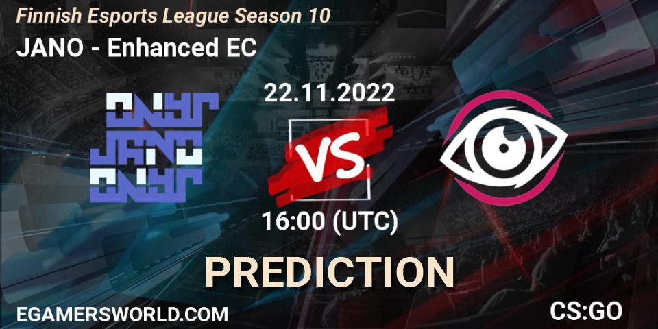 JANO - Enhanced EC: прогноз. 22.11.2022 at 16:00, Counter-Strike (CS2), Finnish Esports League Season 10