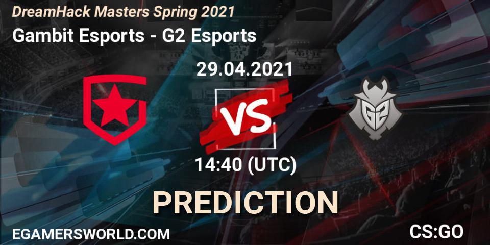 Gambit Esports - G2 Esports: прогноз. 29.04.2021 at 15:00, Counter-Strike (CS2), DreamHack Masters Spring 2021