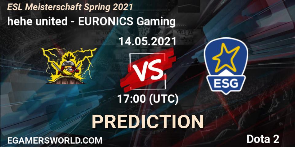 hehe united - EURONICS Gaming: прогноз. 14.05.2021 at 17:04, Dota 2, ESL Meisterschaft Spring 2021