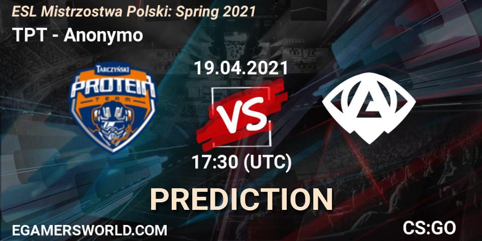 TPT - Anonymo: прогноз. 19.04.2021 at 17:30, Counter-Strike (CS2), ESL Mistrzostwa Polski: Spring 2021