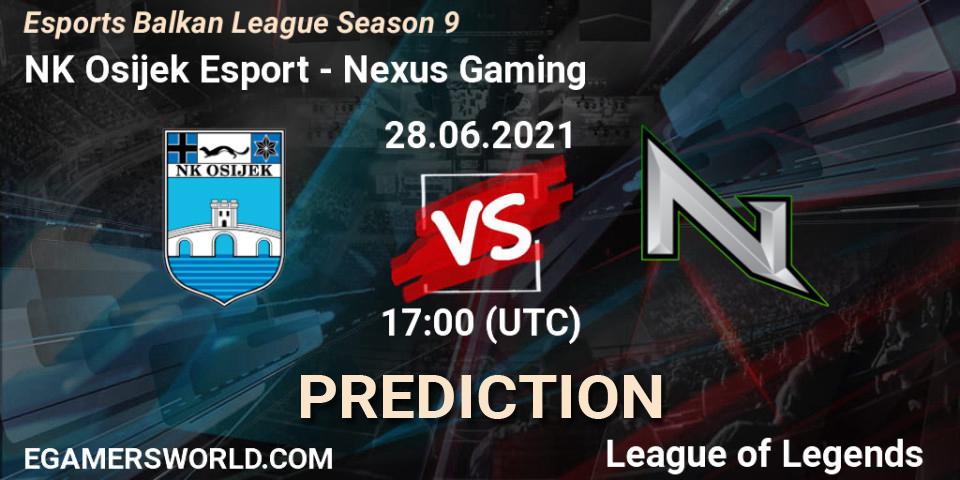 NK Osijek Esport - Nexus Gaming: прогноз. 28.06.2021 at 17:00, LoL, Esports Balkan League Season 9