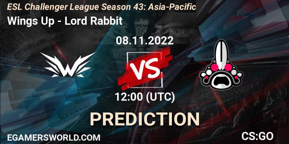 Wings Up - Lord Rabbit: прогноз. 08.11.2022 at 12:00, Counter-Strike (CS2), ESL Challenger League Season 43: Asia-Pacific