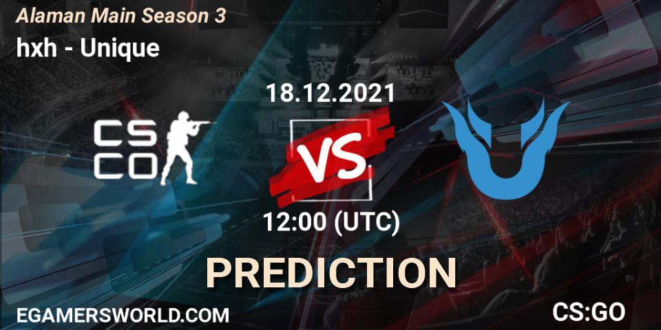 hxh - Unique: прогноз. 25.12.2021 at 12:00, Counter-Strike (CS2), Alaman Main Season 3