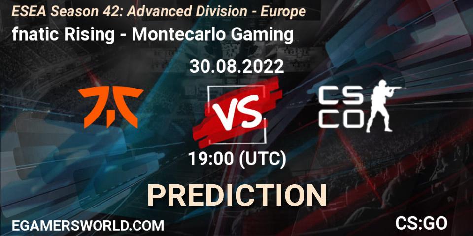fnatic Rising - Montecarlo Gaming: прогноз. 15.09.2022 at 19:00, Counter-Strike (CS2), ESEA Season 42: Advanced Division - Europe