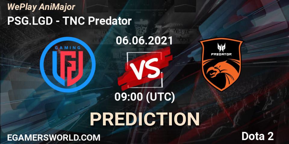 PSG.LGD - TNC Predator: прогноз. 06.06.2021 at 11:00, Dota 2, WePlay AniMajor 2021