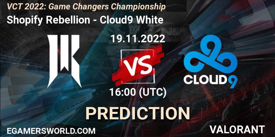 Shopify Rebellion - Cloud9 White: прогноз. 19.11.2022 at 15:15, VALORANT, VCT 2022: Game Changers Championship