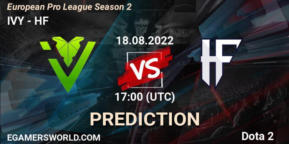 IVY - HF: прогноз. 18.08.2022 at 16:59, Dota 2, European Pro League Season 2