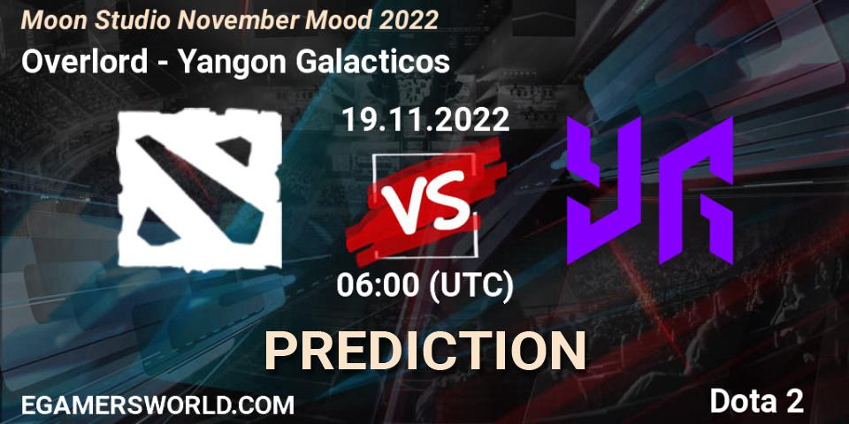 Overlord - Yangon Galacticos: прогноз. 19.11.2022 at 06:03, Dota 2, Moon Studio November Mood 2022