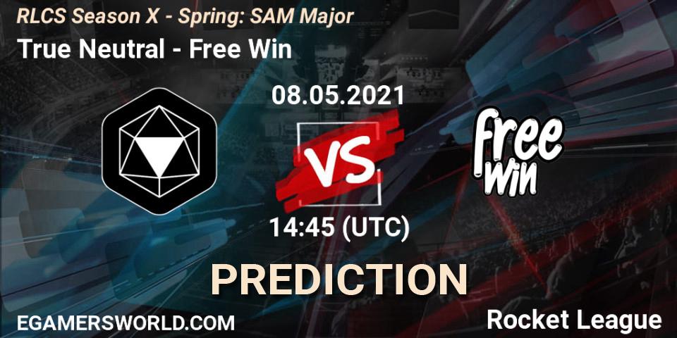 True Neutral - Free Win: прогноз. 08.05.2021 at 14:45, Rocket League, RLCS Season X - Spring: SAM Major
