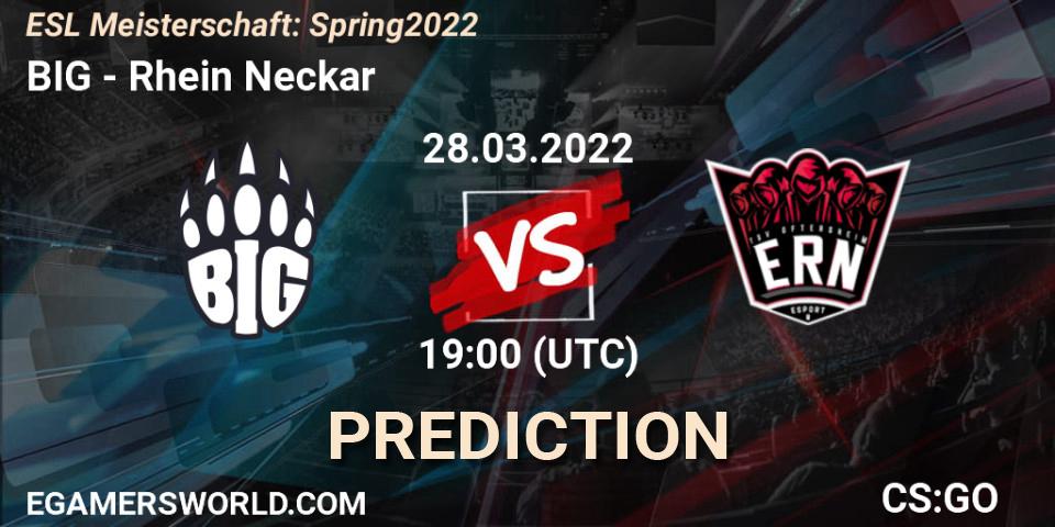 BIG Academy - Rhein Neckar: прогноз. 28.03.2022 at 18:00, Counter-Strike (CS2), ESL Meisterschaft: Spring 2022