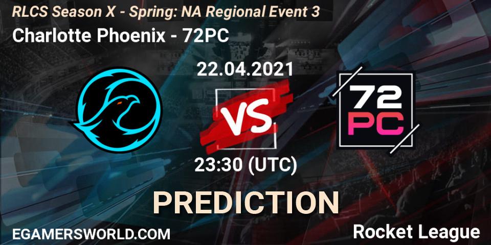 Charlotte Phoenix - 72PC: прогноз. 22.04.2021 at 23:30, Rocket League, RLCS Season X - Spring: NA Regional Event 3