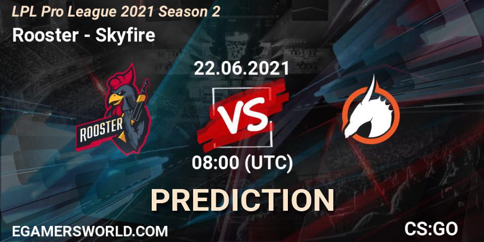 Rooster - Skyfire: прогноз. 22.06.21, CS2 (CS:GO), LPL Pro League 2021 Season 2