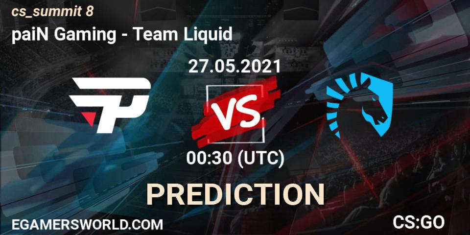 paiN Gaming - Team Liquid: прогноз. 27.05.2021 at 01:10, Counter-Strike (CS2), cs_summit 8