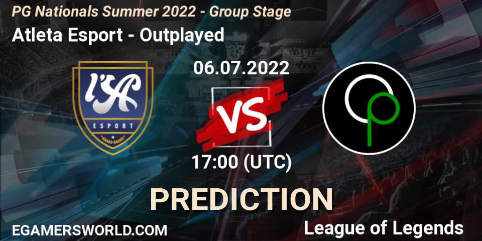 Atleta Esport - Outplayed: прогноз. 06.07.2022 at 17:00, LoL, PG Nationals Summer 2022 - Group Stage