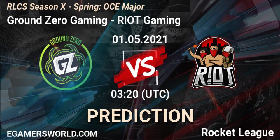 Ground Zero Gaming - R!OT Gaming: прогноз. 01.05.2021 at 03:10, Rocket League, RLCS Season X - Spring: OCE Major