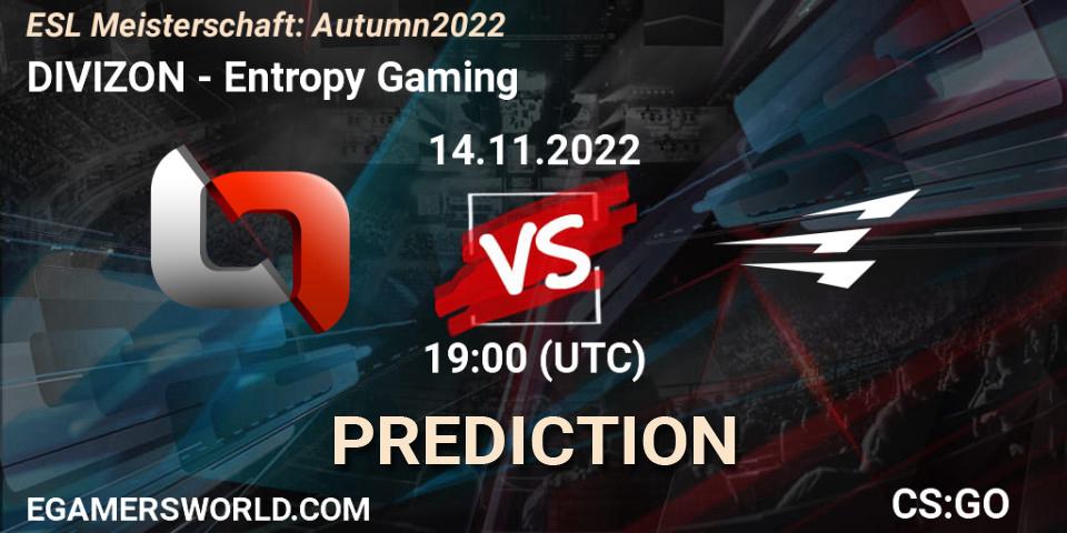 DIVIZON - Entropy Gaming: прогноз. 17.11.22, CS2 (CS:GO), ESL Meisterschaft: Autumn 2022