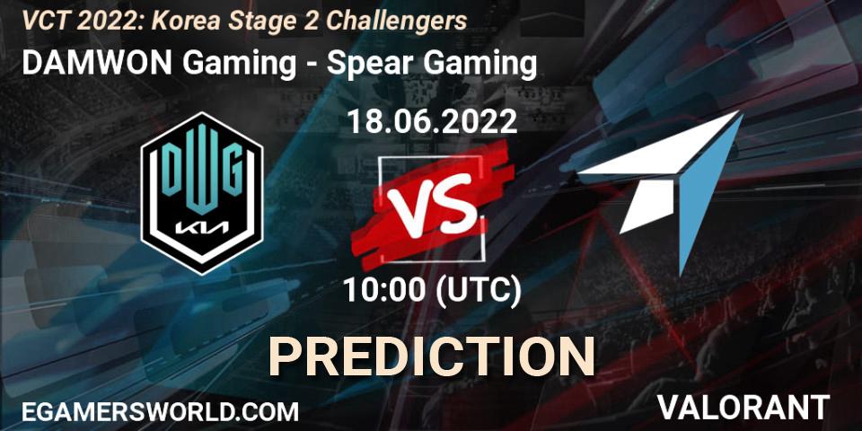 DAMWON Gaming - Spear Gaming: прогноз. 18.06.2022 at 10:50, VALORANT, VCT 2022: Korea Stage 2 Challengers