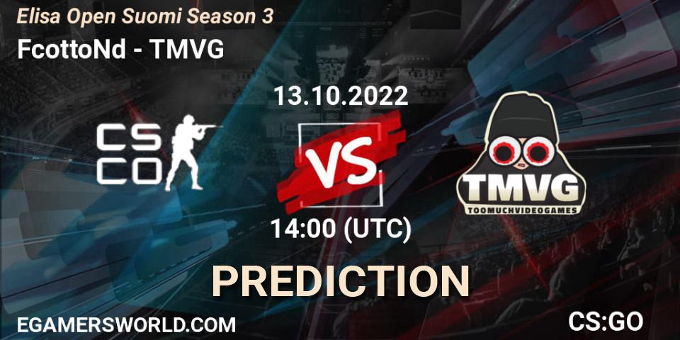 FcottoNd - TMVG: прогноз. 13.10.2022 at 14:00, Counter-Strike (CS2), Elisa Open Suomi Season 3