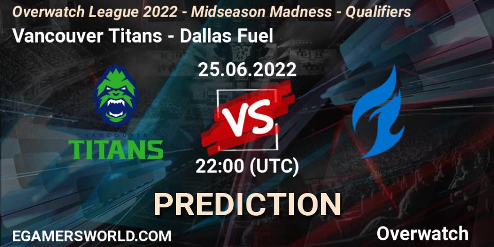 Vancouver Titans - Dallas Fuel: прогноз. 25.06.22, Overwatch, Overwatch League 2022 - Midseason Madness - Qualifiers