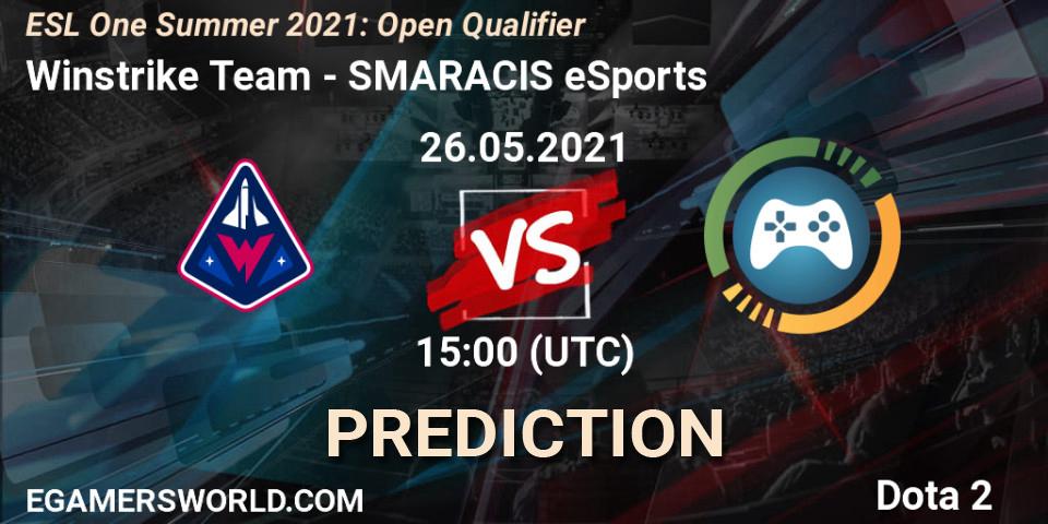 Winstrike Team - SMARACIS eSports: прогноз. 26.05.2021 at 15:06, Dota 2, ESL One Summer 2021: Open Qualifier