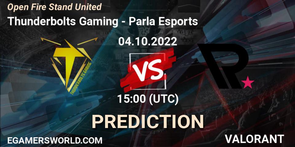 Thunderbolts Gaming - Parla Esports: прогноз. 04.10.2022 at 15:40, VALORANT, Open Fire Stand United