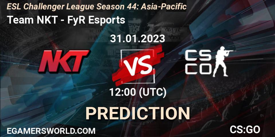 Team NKT - FyR Esports: прогноз. 31.01.23, CS2 (CS:GO), ESL Challenger League Season 44: Asia-Pacific