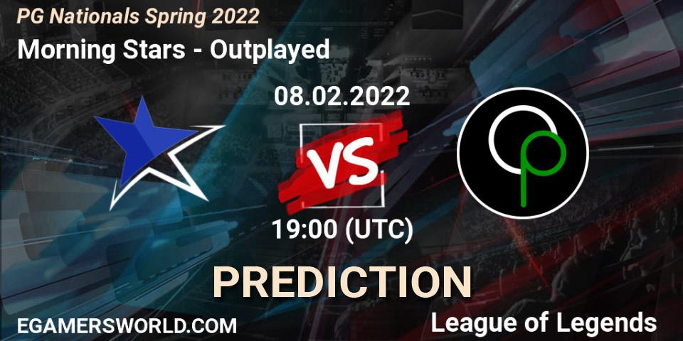 Morning Stars - Outplayed: прогноз. 08.02.2022 at 19:00, LoL, PG Nationals Spring 2022