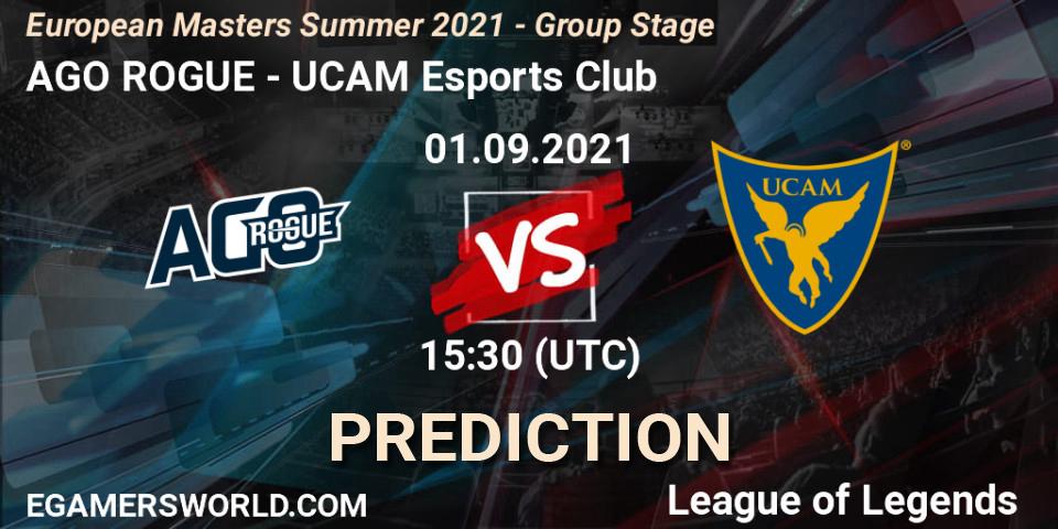 AGO ROGUE - UCAM Esports Club: прогноз. 01.09.2021 at 15:30, LoL, European Masters Summer 2021 - Group Stage