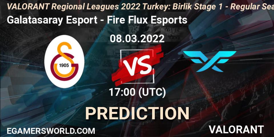 Galatasaray Esport - Fire Flux Esports: прогноз. 08.03.2022 at 17:45, VALORANT, VALORANT Regional Leagues 2022 Turkey: Birlik Stage 1 - Regular Season