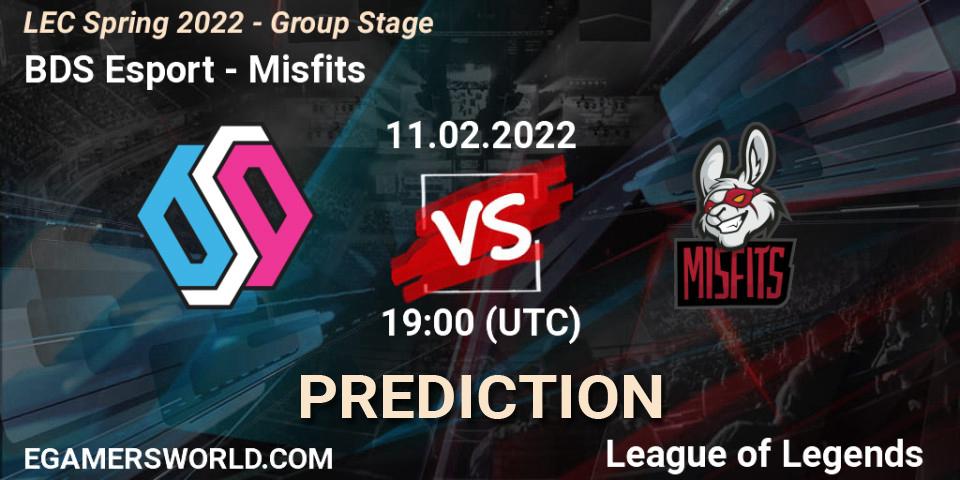 BDS Esport - Misfits: прогноз. 11.02.2022 at 17:00, LoL, LEC Spring 2022 - Group Stage