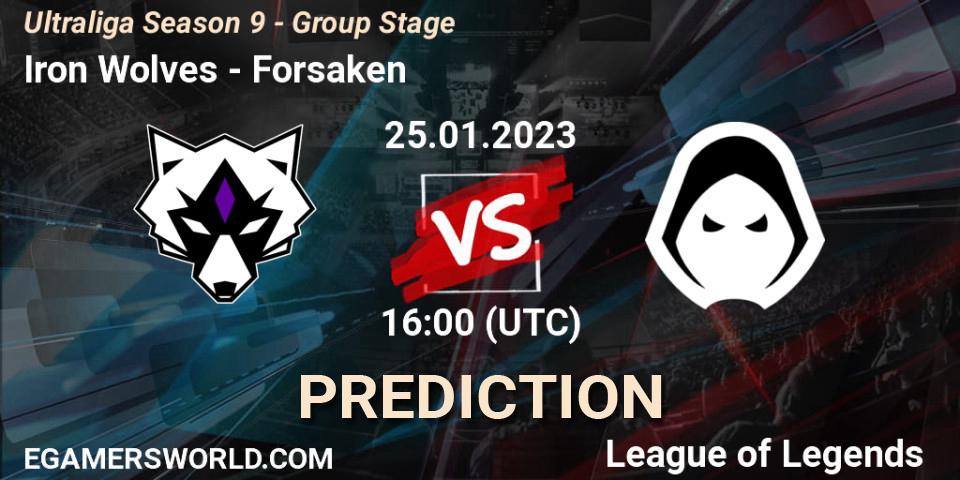 Iron Wolves - Forsaken: прогноз. 25.01.2023 at 16:00, LoL, Ultraliga Season 9 - Group Stage