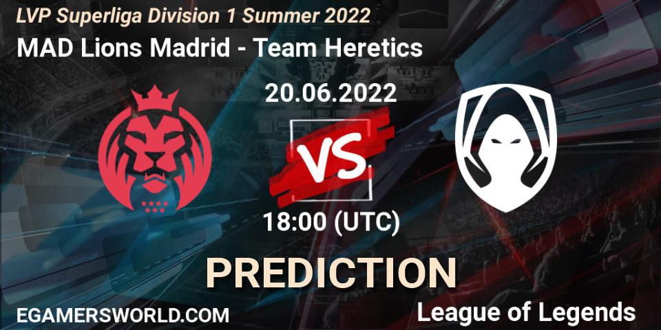 MAD Lions Madrid - Team Heretics: прогноз. 20.06.2022 at 18:00, LoL, LVP Superliga Division 1 Summer 2022