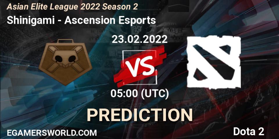 Shinigami - Ascension Esports: прогноз. 23.02.2022 at 04:58, Dota 2, Asian Elite League 2022 Season 2