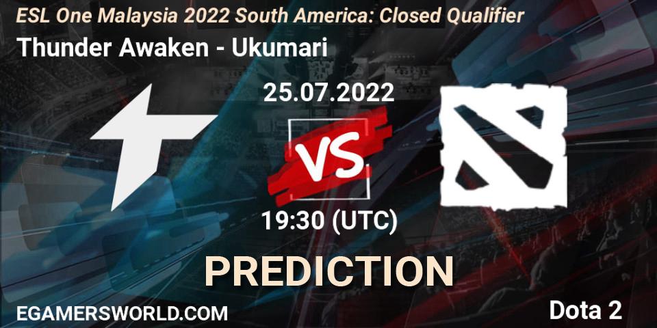 Thunder Awaken - Ukumari: прогноз. 25.07.2022 at 19:32, Dota 2, ESL One Malaysia 2022 South America: Closed Qualifier