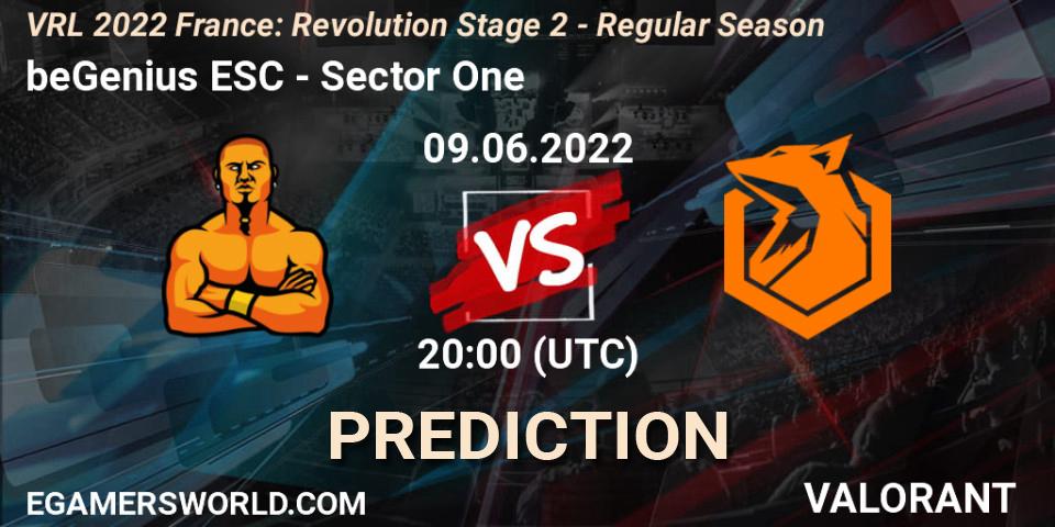 beGenius ESC - Sector One: прогноз. 09.06.2022 at 20:45, VALORANT, VRL 2022 France: Revolution Stage 2 - Regular Season