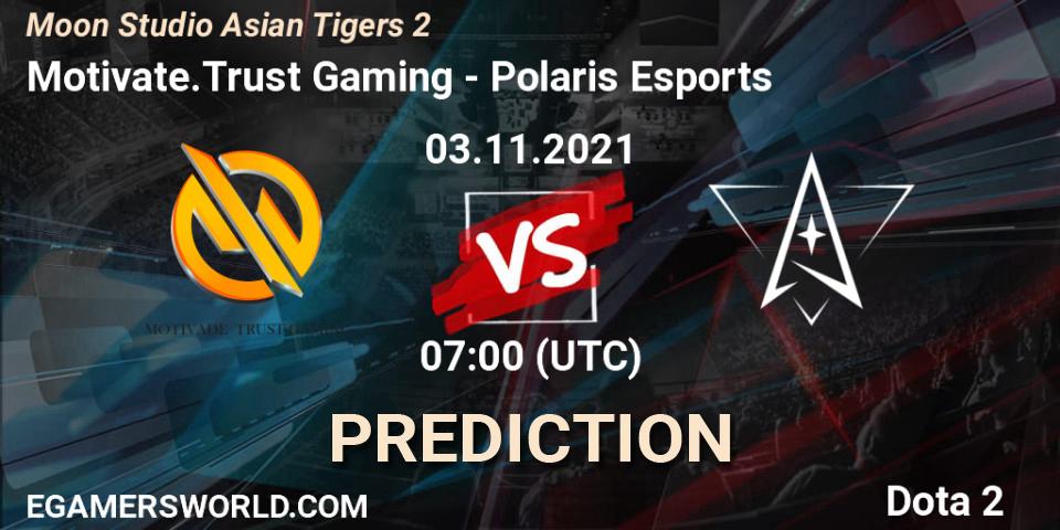 Motivate.Trust Gaming - Polaris Esports: прогноз. 03.11.2021 at 07:15, Dota 2, Moon Studio Asian Tigers 2