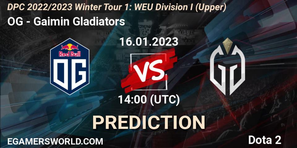 OG - Gaimin Gladiators: прогноз. 16.01.2023 at 13:57, Dota 2, DPC 2022/2023 Winter Tour 1: WEU Division I (Upper)