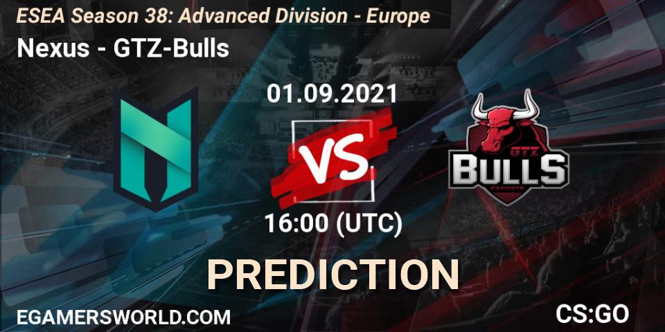 Nexus - GTZ-Bulls: прогноз. 01.09.21, CS2 (CS:GO), ESEA Season 38: Advanced Division - Europe