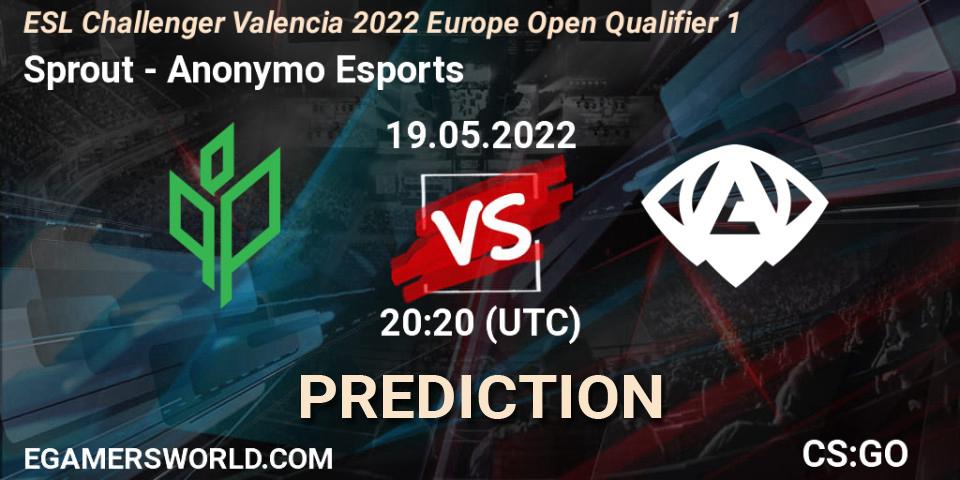 Sprout - Anonymo Esports: прогноз. 19.05.2022 at 20:20, Counter-Strike (CS2), ESL Challenger Valencia 2022 Europe Open Qualifier 1