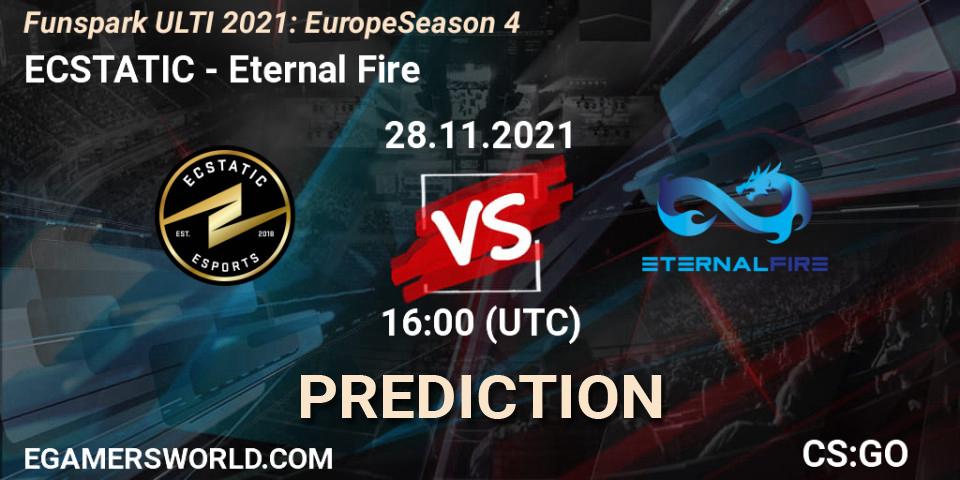 ECSTATIC - Eternal Fire: прогноз. 28.11.2021 at 16:00, Counter-Strike (CS2), Funspark ULTI 2021: Europe Season 4