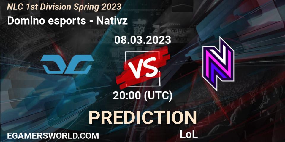 Domino esports - Nativz: прогноз. 14.02.23, LoL, NLC 1st Division Spring 2023