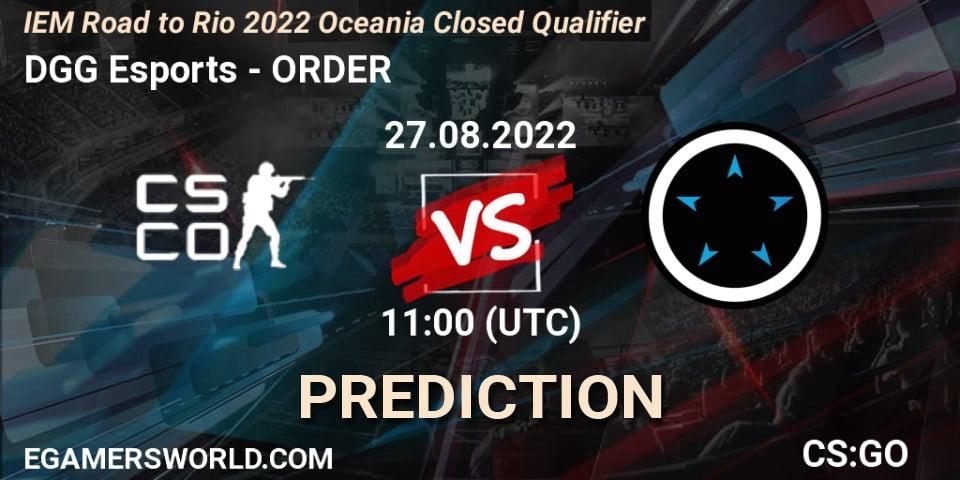 DGG Esports - ORDER: прогноз. 27.08.22, CS2 (CS:GO), IEM Road to Rio 2022 Oceania Closed Qualifier