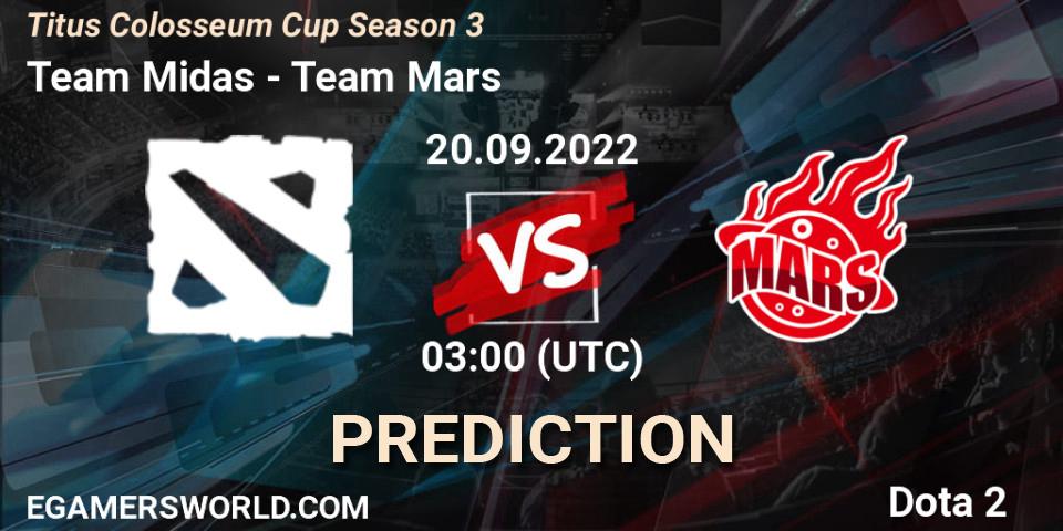 Team Midas - Team Mars: прогноз. 20.09.2022 at 03:12, Dota 2, Titus Colosseum Cup Season 3