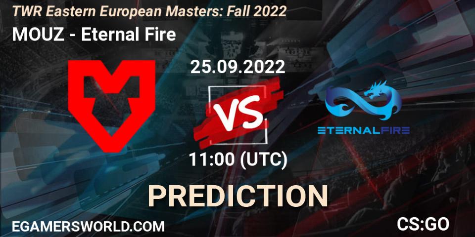 MOUZ - Eternal Fire: прогноз. 25.09.2022 at 11:30, Counter-Strike (CS2), TWR Eastern European Masters: Fall 2022