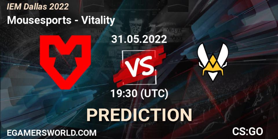 Mousesports - Vitality: прогноз. 31.05.2022 at 19:30, Counter-Strike (CS2), IEM Dallas 2022
