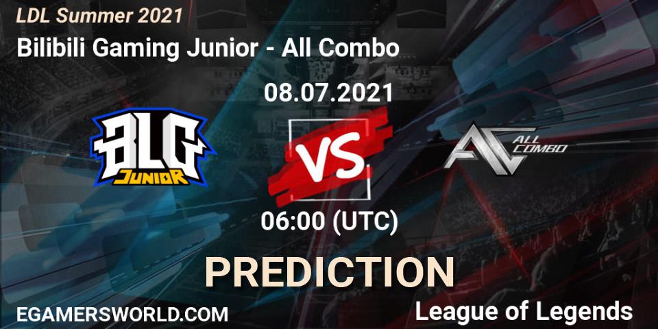 Bilibili Gaming Junior - All Combo: прогноз. 08.07.2021 at 06:00, LoL, LDL Summer 2021