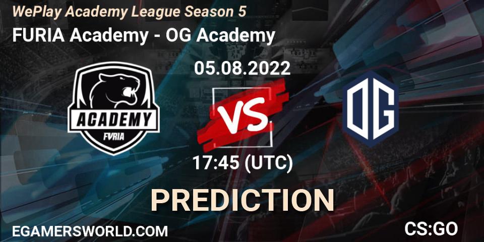 FURIA Academy - OG Academy: прогноз. 05.08.2022 at 17:45, Counter-Strike (CS2), WePlay Academy League Season 5